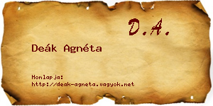 Deák Agnéta névjegykártya