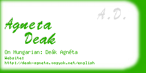 agneta deak business card